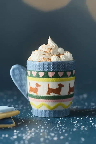 Anthropologie Mitten Stoneware Espresso Cup In Blue