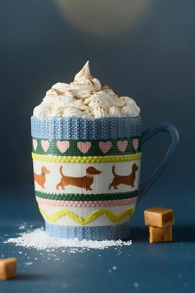 Anthropologie Mitten Stoneware Mug In Blue