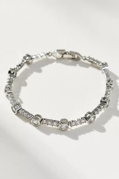 Anthropologie Mixed Crystal Tennis Bracelet In Metallic