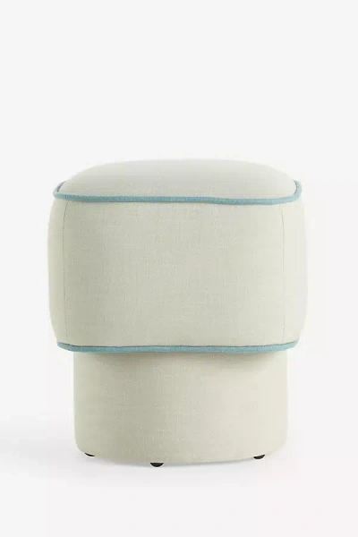 Anthropologie Modella Performance Linen Ottoman In White