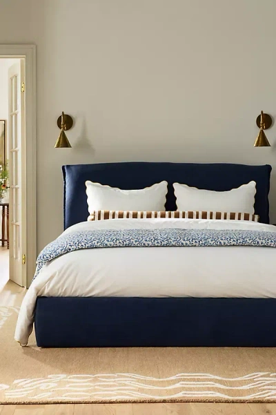 Anthropologie Modern Cushion Bed In Blue