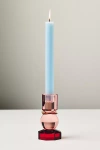 Anthropologie Modern Cut Glass Candle Holder In Blue