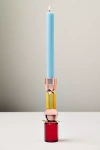 Anthropologie Modern Cut Glass Candle Holder In Red