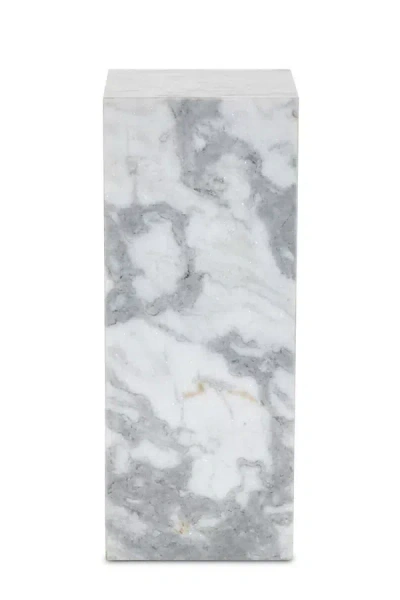 Anthropologie Modern Marble Small Pedestal Accent Table In Gray