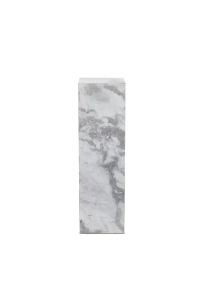 Anthropologie Modern Marble Tall Pedestal Accent Table In Gray