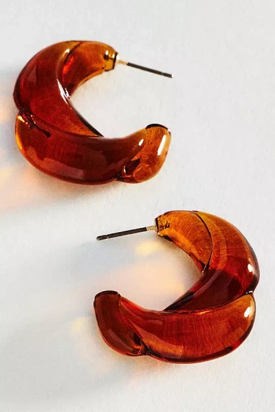 Anthropologie Molded Glass Hoop Earrings In Pattern