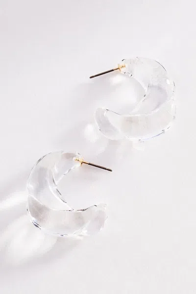 Anthropologie Molded Glass Hoop Earrings In White