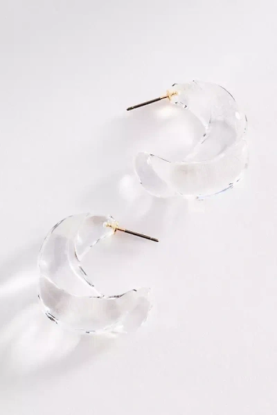 Anthropologie Molded Glass Hoop Earrings In Pink