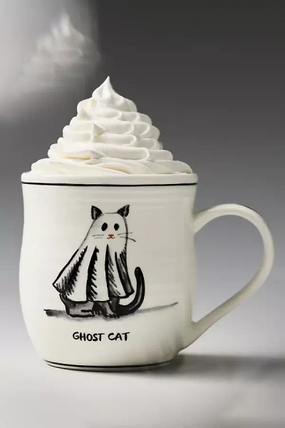 Anthropologie Molly Hatch Halloween Cat Mug In Neutral