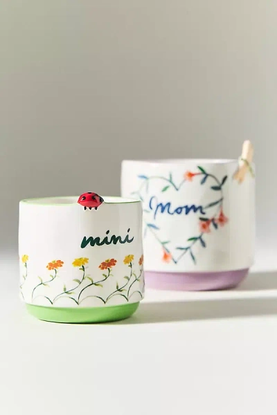 Anthropologie Mom's Garden Pot In White