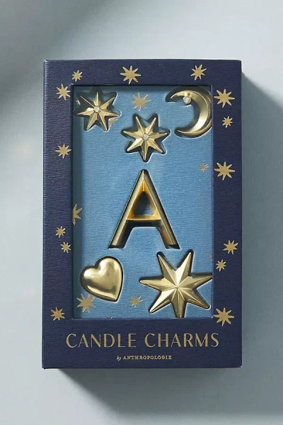 Anthropologie Monogram Candle Charms In Blue