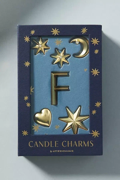 Anthropologie Monogram Candle Charms In Blue