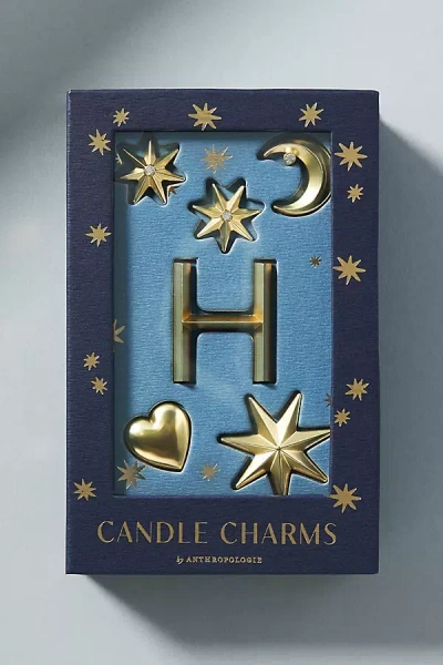 Anthropologie Monogram Candle Charms In Blue
