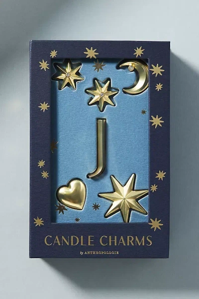 Anthropologie Monogram Candle Charms In Blue