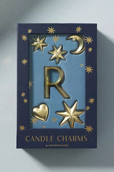 Anthropologie Monogram Candle Charms In Blue