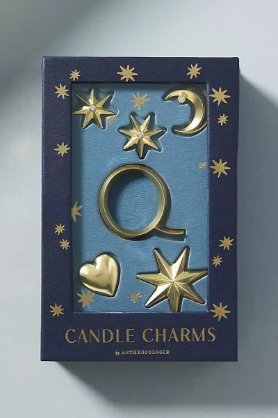 Anthropologie Monogram Candle Charms In Blue