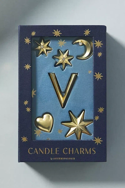 Anthropologie Monogram Candle Charms In Blue