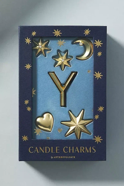Anthropologie Monogram Candle Charms In Blue