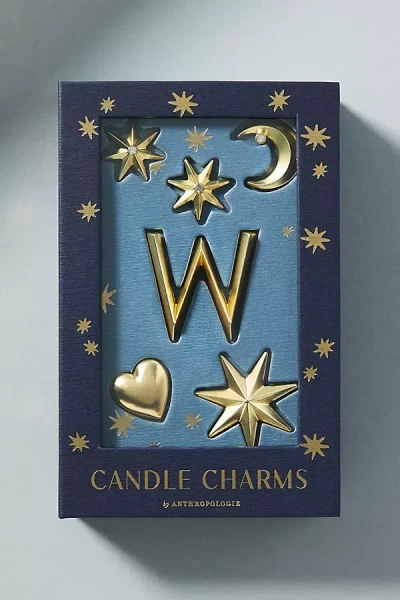 Anthropologie Monogram Candle Charms In Blue