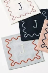 Anthropologie Monogram Cotton Cocktail Napkins, Set Of 4 In Multi