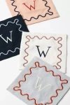 Anthropologie Monogram Cotton Cocktail Napkins, Set Of 4 In Multi
