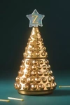 Anthropologie Monogram Tree Woody Fresh Balsam & Cedarwood Glass Jar Candle In Gold