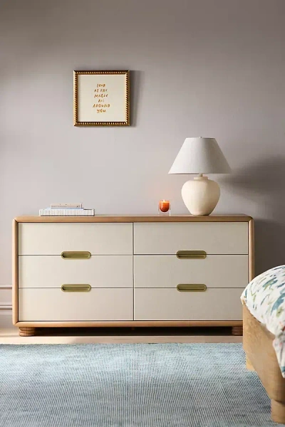 Anthropologie Monza Ash Wood Six-drawer Dresser In Neutral