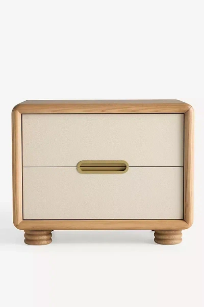 Anthropologie Monza Ash Wood Two-drawer Nightstand In Brown