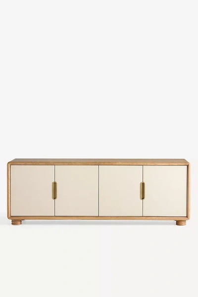 Anthropologie Monza Faux-leather Rectangular Sideboard In Brown