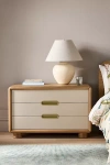 Anthropologie Monza Faux-leather Three-drawer Nightstand