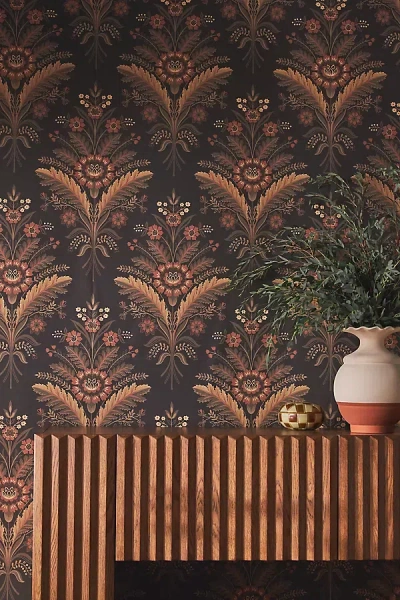 Anthropologie Moorbank Botanical Wallpaper In Brown