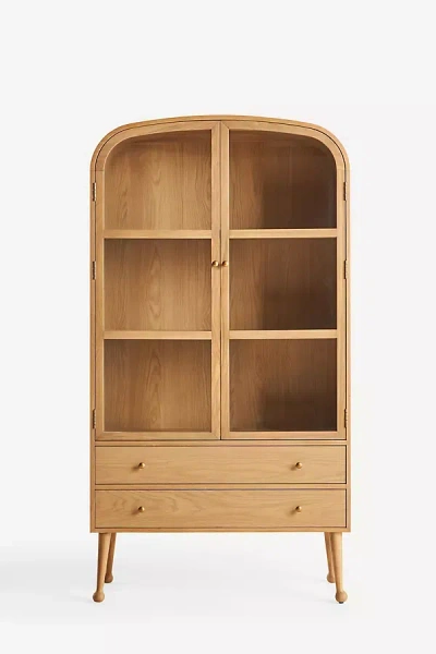Anthropologie Moretti Oak Curio Cabinet In Brown