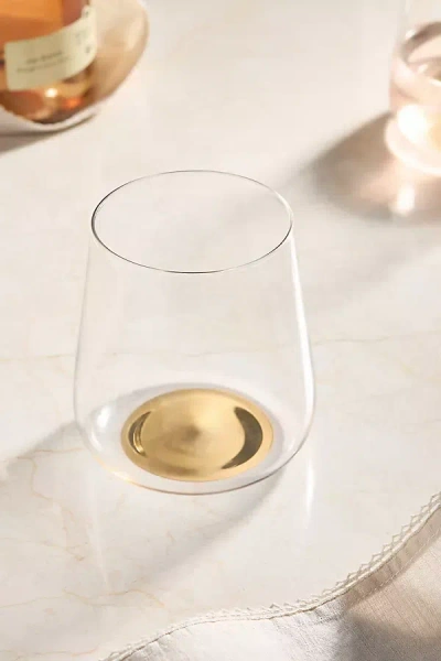 Anthropologie Morgan Metallic Stemless Wine Glasses, Set Of 4 In Gold