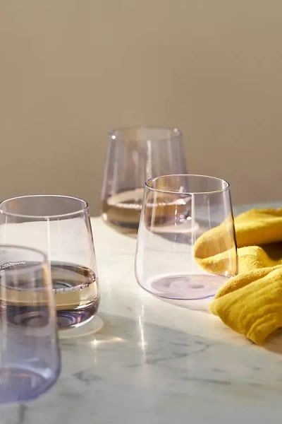 Anthropologie Morgan Stemless Wine Glasses, Set Of 2 In Transparent