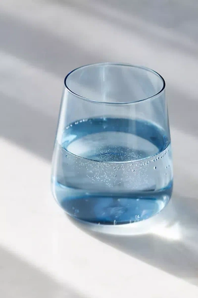 Anthropologie Morgan Stemless Wine Glasses, Set Of 4 In Blue
