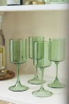 Anthropologie Morgan Wine Glasses, Set Of 4 In Green