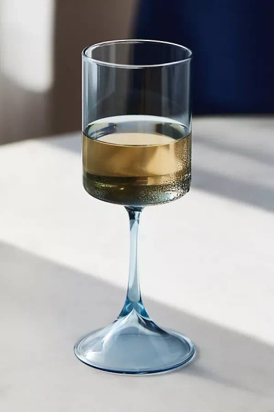 Anthropologie Morgan Wine Glasses, Set Of 4 In Blue