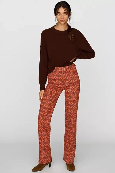 Anthropologie Mother The Kick It High Rise Straight Leg Jeans In Brown