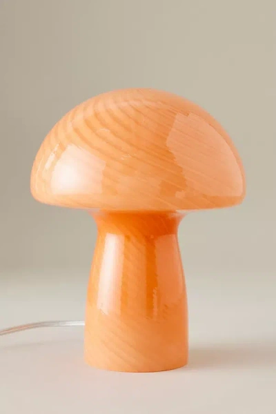 Anthropologie Mushroom Table Lamp In Orange
