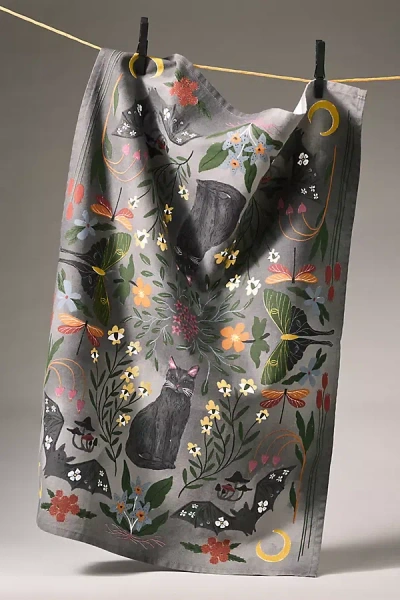 Anthropologie Mystic Bats Dish Towel
