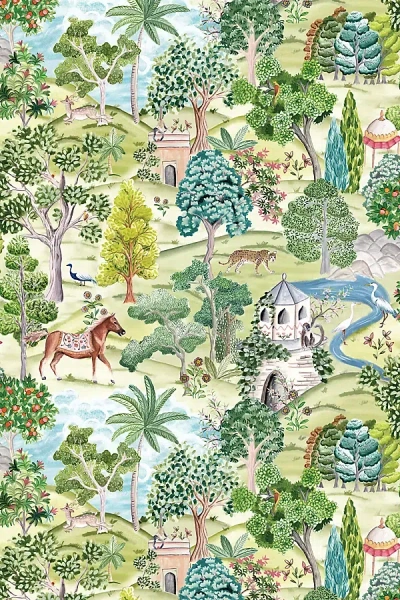 Anthropologie Mystical Garden Botanical Matte Peel-and-stick Wallpaper In Multi