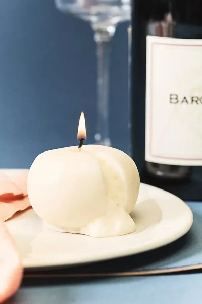 Anthropologie Nata Burrata Decorative Shaped Wax Candle In White