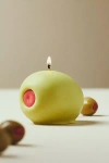 Anthropologie Nata Olive Shaped Candle In Green