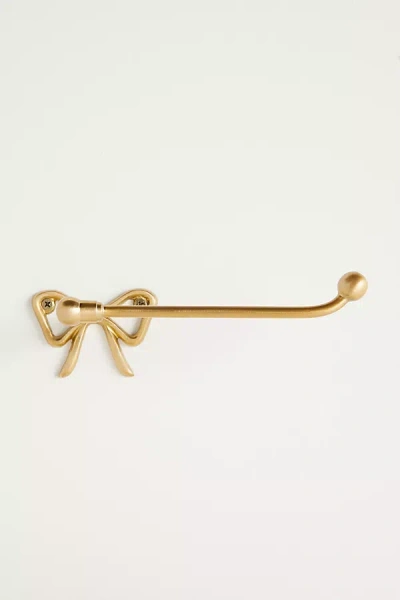 Anthropologie Natalia Bow Brass Toilet Roll Holder In Gold