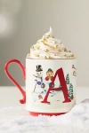Anthropologie Nathalie Lete Stoneware Holiday Monogram Mug In Multi