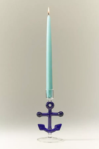 Anthropologie Nautical Glass Candle Holder In Multi