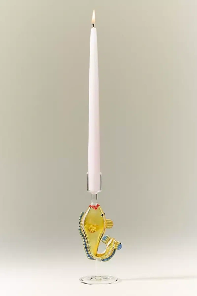 Anthropologie Nautical Glass Candle Holder In Multi