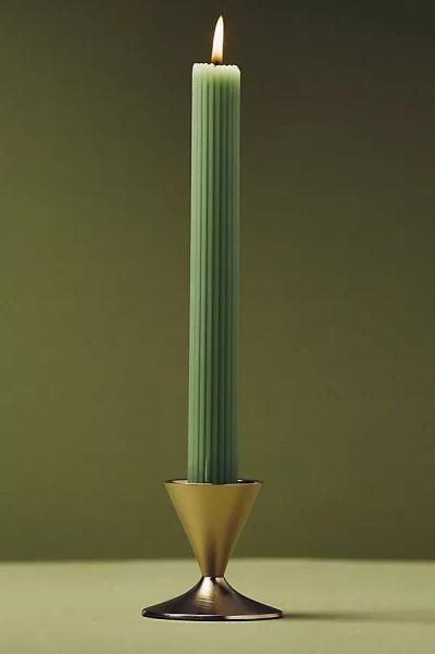 Anthropologie Naya Tinted Brass Lacquer Taper Candle Holder