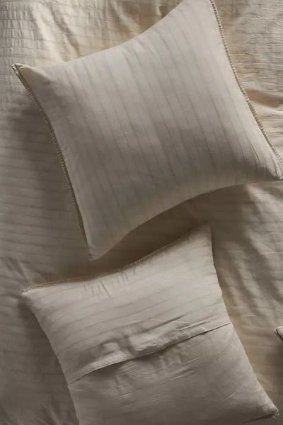 Anthropologie Neilly Cotton Striped Euro Sham In Neutral