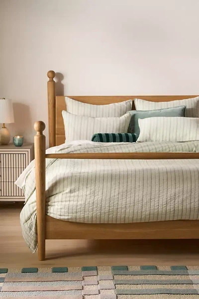 Anthropologie Neilly Cotton Striped Woven Duvet In Neutral